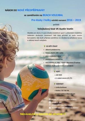 Nábor do předpřípravky zaměřené na beach ročníky 2016-2019